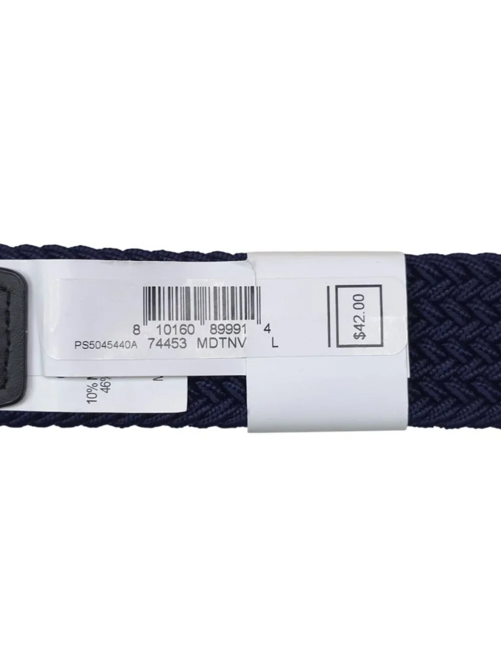 Nike Mens Stretch Braided Golf Belt Large 38-40 Navy Blue With Gunmetal Buckle